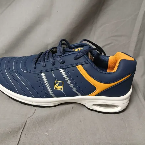 UOFETY BLUE & ORANGE TRAINERS, UK 9.5 (EU 43)