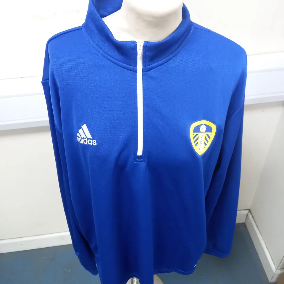 LEEDS UNITED FC 1/2 ZIPPED TRAINING SHIRT SIZE XL
