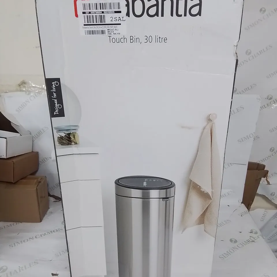 BRABANTIA TOUCH BIN 30L IN BLACK RRP £130