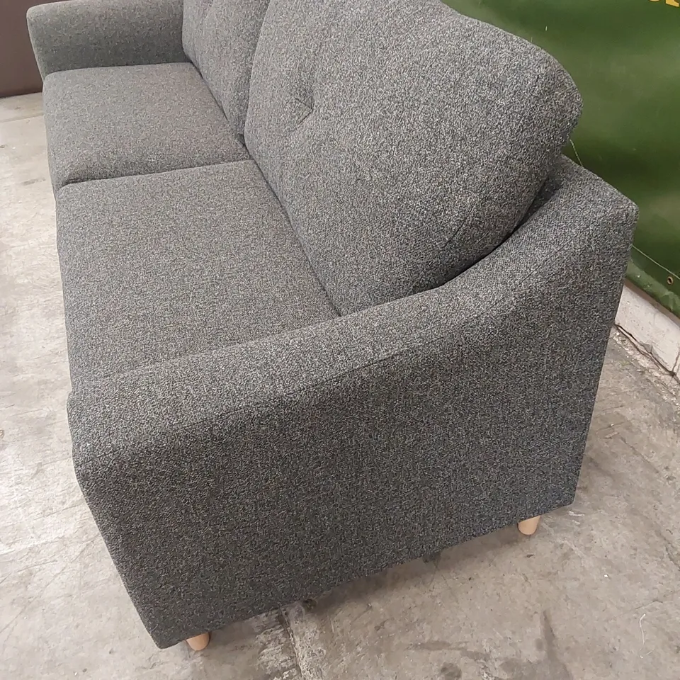 DESIGNER LARGE CONTEMPORARY FABRIC UPHOLSTERED SOFA IN CHARCOAL GREY