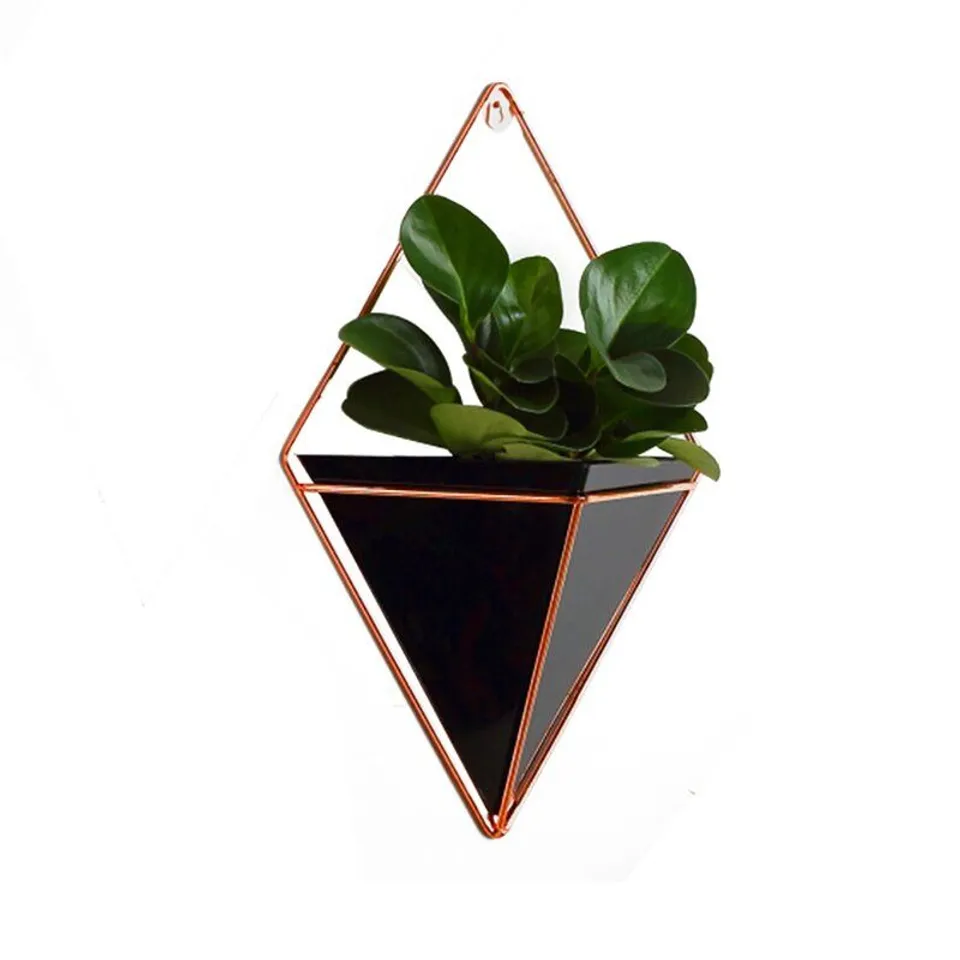 BOXED AMELIA METAL WALL PLANTER - BLACK