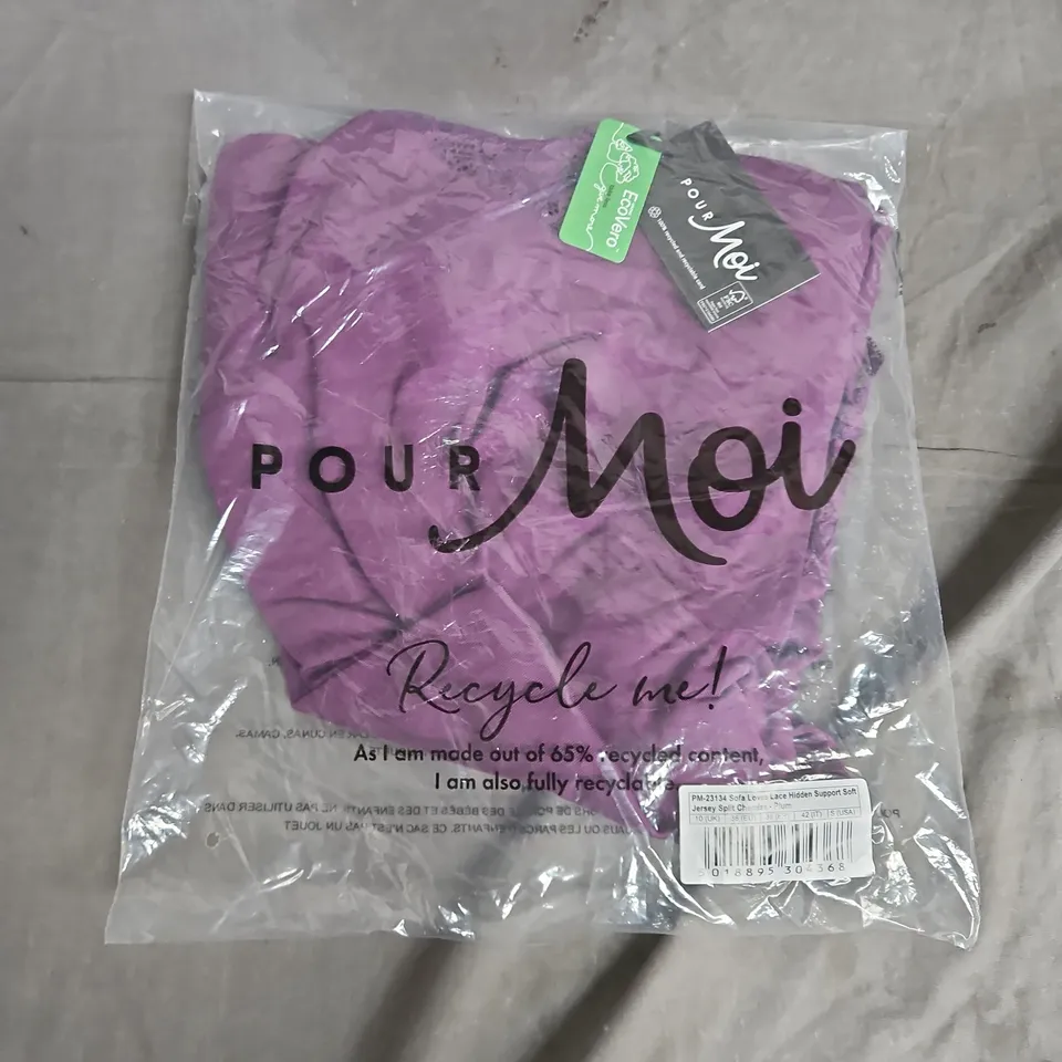 BAGGED POUR MOI WOMEN'S PLUM CHEMISE – UK 10, HIDDEN SUPPORT, SOFT JERSEY