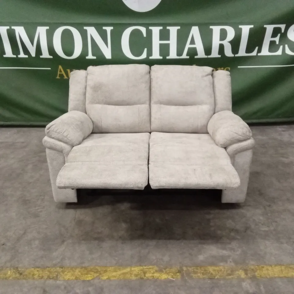 ALBION CHUNKY WEAVE 2 SEATER HIGH BACK MANUAL RECLINER SOFA - NATURAL RRP £579