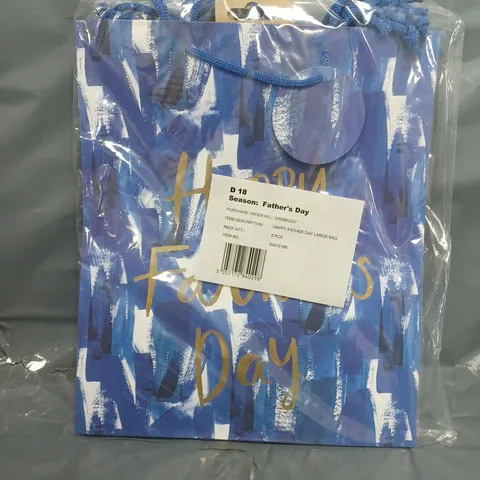 BOX OF APPROXIMATELY 10 PACKS OF FATHER'S DAY BAGS (6 BAGS PER PACK)