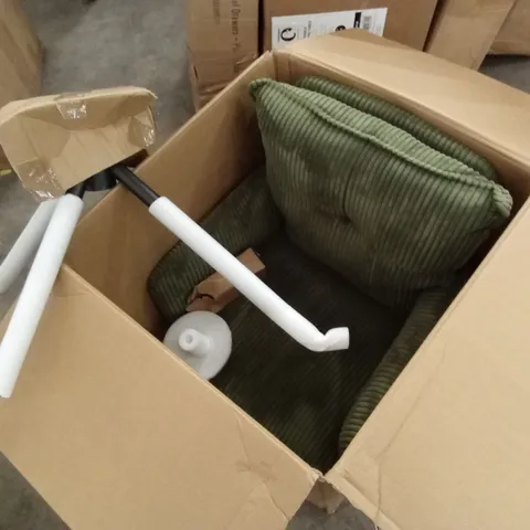 BOXED FABRIC SWIVEL CHAIR - GREEN (1 BOX)