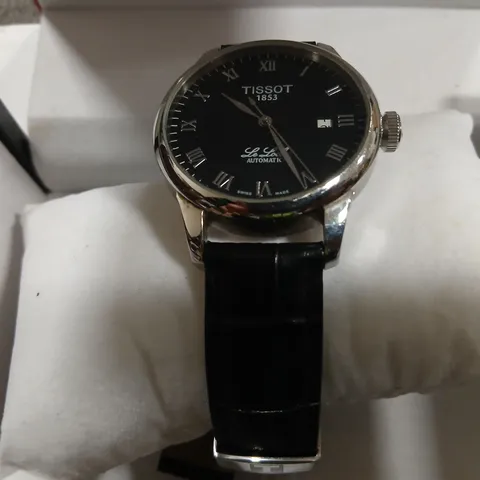 TISSOT LE LOCLE AUTOMATIC WATCH – BLACK DIAL, LEATHER STRAP
