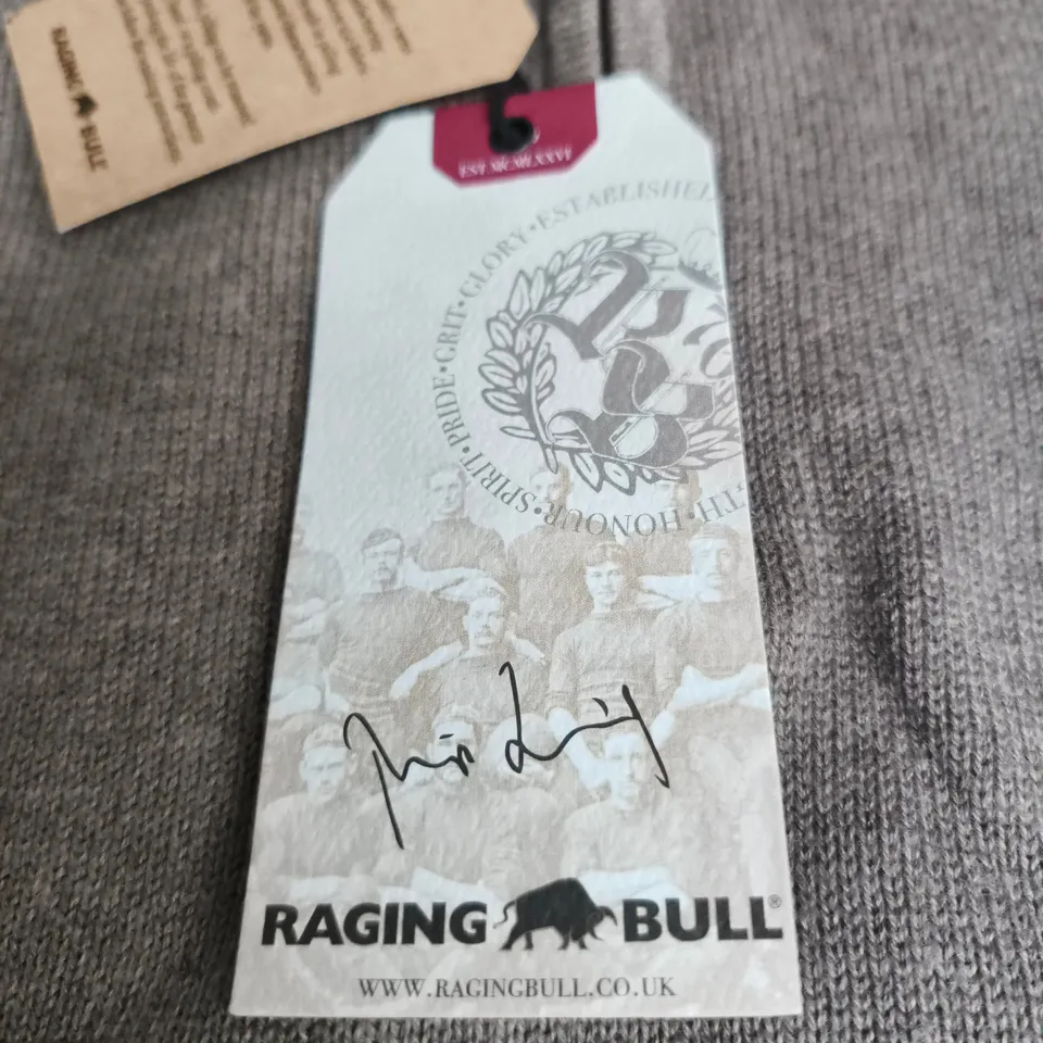 RAGING BULL CLASSIC QUARTER ZIP COTTON/CASHMERE KNIT – TOAST, UK XXL