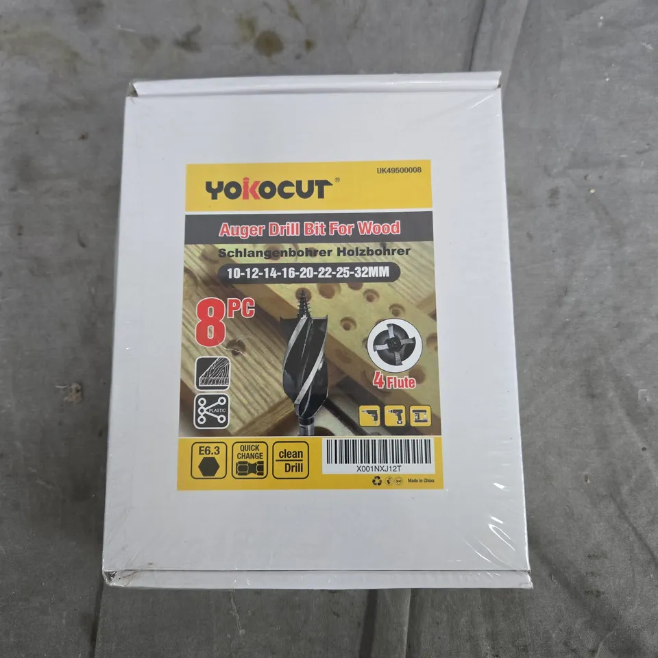 YOKOCUT AUGER DRILL BIT SET FOR WOOD – 8PC, 10–32MM