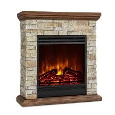 BOXED KLARSTEIN ELECTRIC FIREPLACE AND SURROUND 1800W ELECTRIC FIRE STOVE BROWN LED FLAMES TIMER
