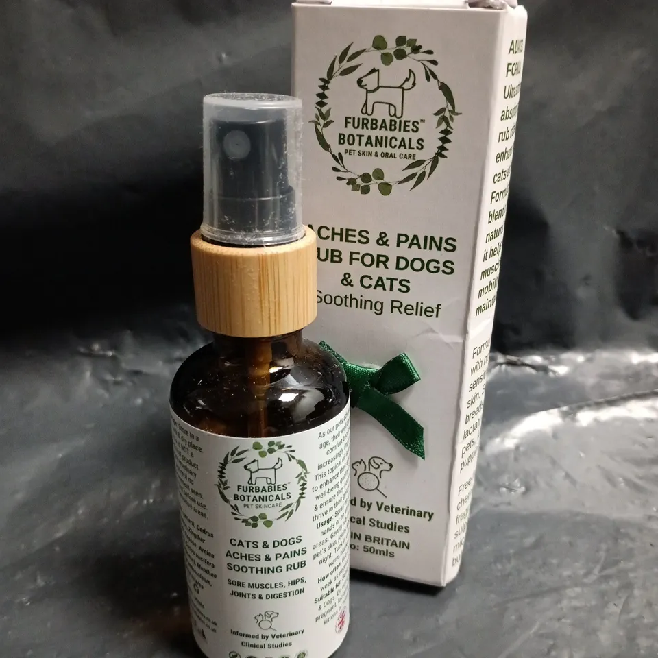 BOXED FURBABIES BOTANICALS ACHES & PAINS RUB FOR DOGS & CATS (50ML)