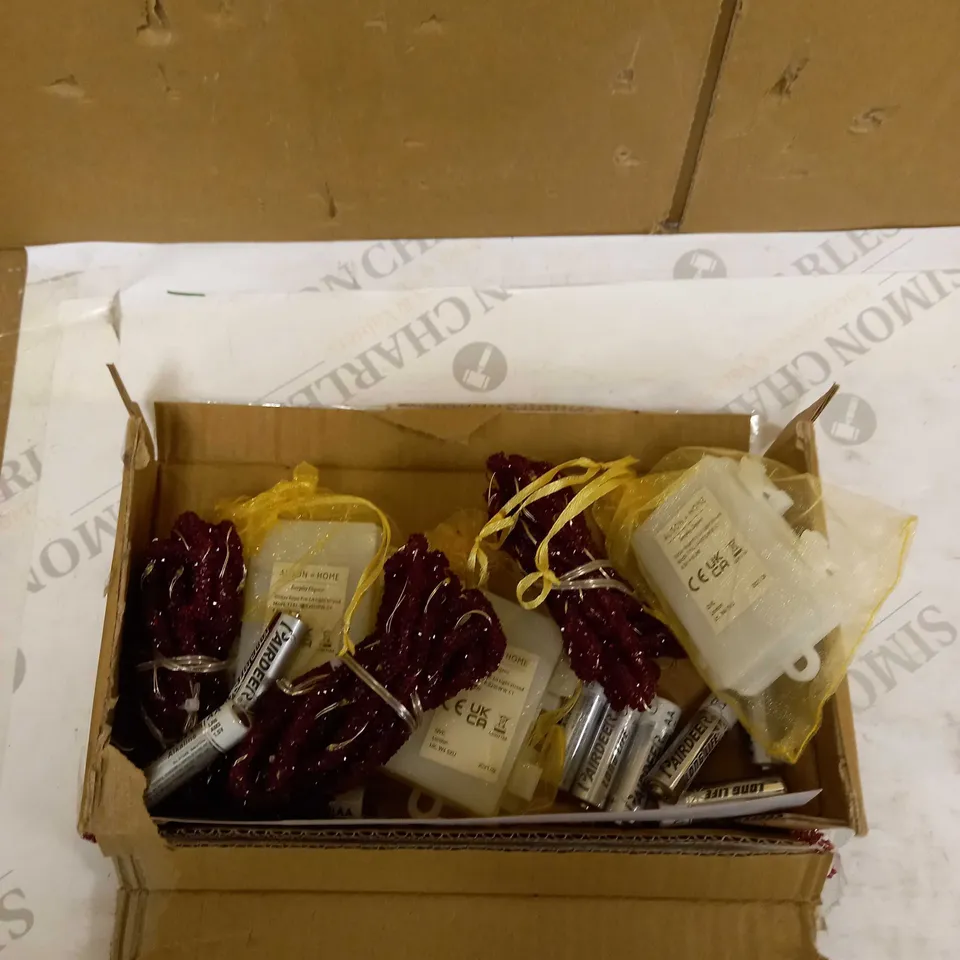 ALISON CORK PRE-LIT GLITTER ROPE STRANDS - WINE RED