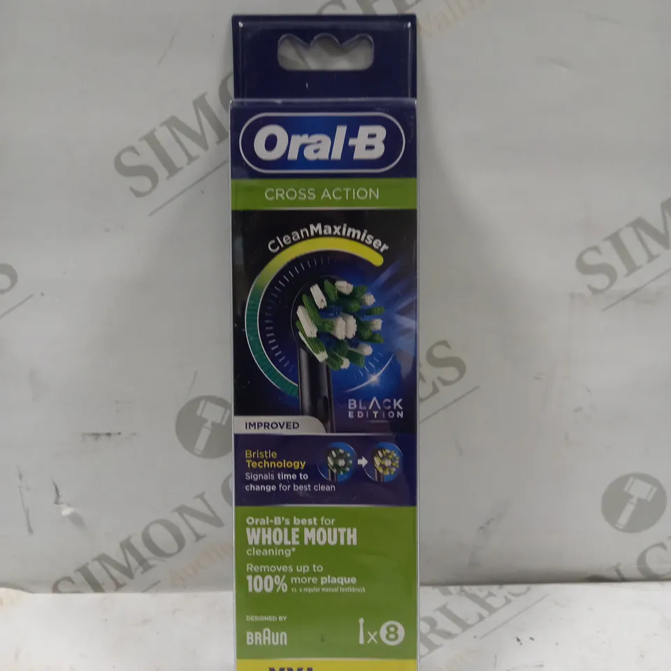 BOXED AND SEALED ORAL-B CROSSACTION ELECTRIC TOOTHBRUSH HEADS - 8 PACK
