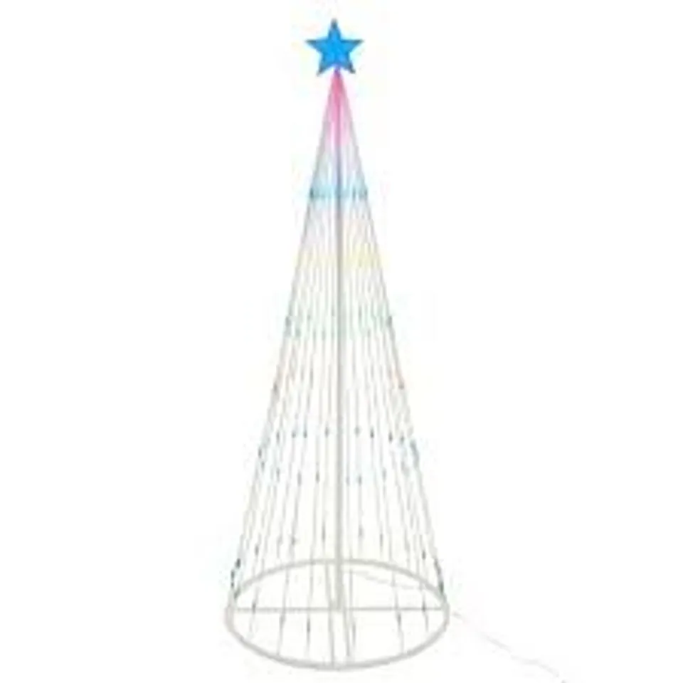 Noxed Neo 8ft White Waterfall LED Outdoor Christmas Tree Light Cascading Star Tree with 5m Lead Multi Function Modes