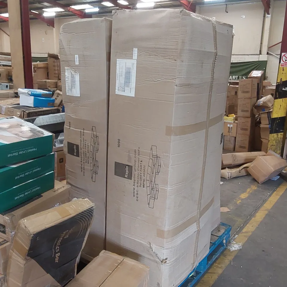 PALLET CONTAINING 3x BOXES OF KEPLIN CORNER SOFA PARTS