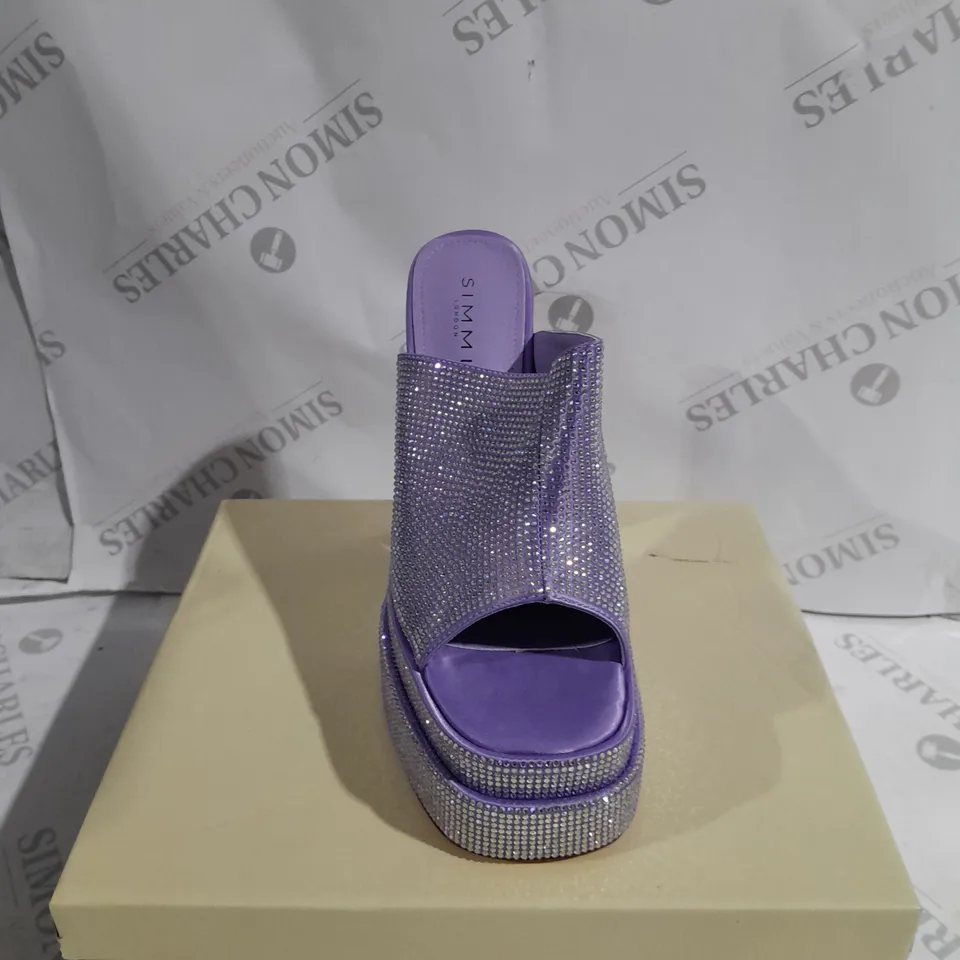 SIMMI PURPLE HIGH HEELS WITH SPARKLE EFFECT SIZE 6