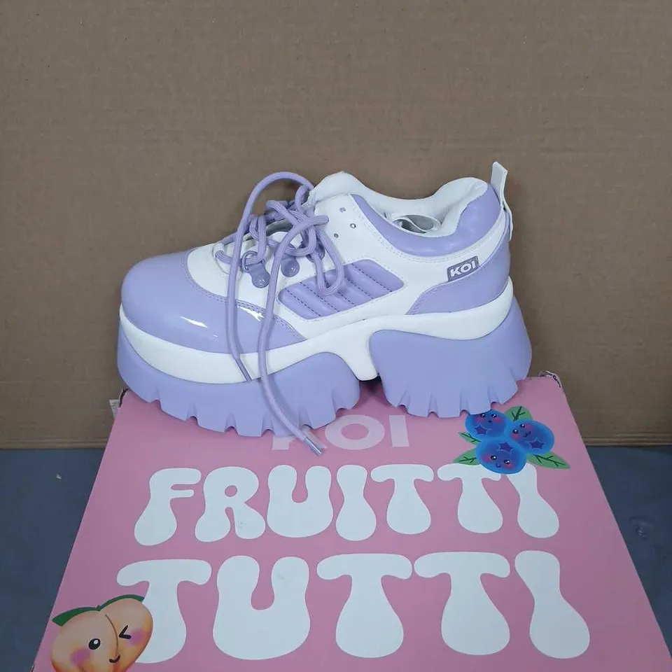KOI FRUTTI TUTTI GRAPE JELLY TRAINERS - SNEAKERS, PURPLE & WHITE, UK5 (KA00499)