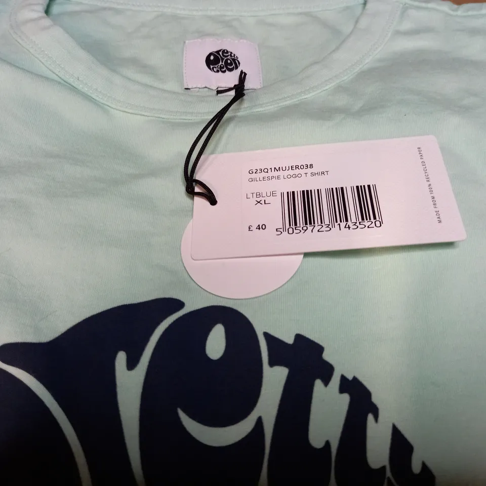 PRETTY GREEN GILLESPIE LOGO T-SHIRT - LTBLUE - XL