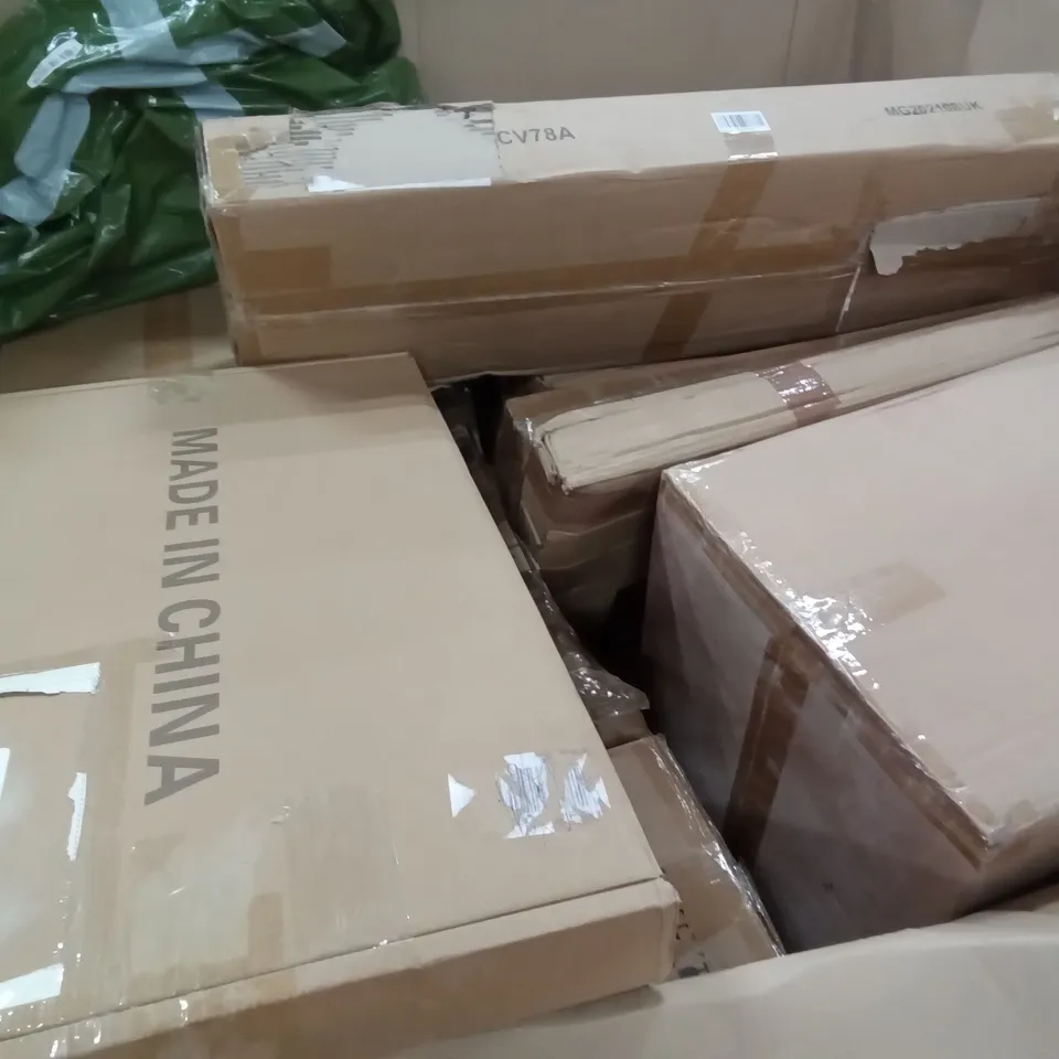 PALLET OF ASSORTED ITEMS INCLUDING STOREMIC FLOATING SHELF, ACROHOME TELESCOPIC LADDER, LED CEILING LIGHT, ASPECT DELUXE 3-TIER CLOTHES AIRER