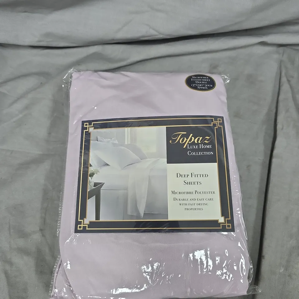 BOX OF APPROX 30 LAVENDER BEDDING TEXTILES DEEP FITTED SHEETS