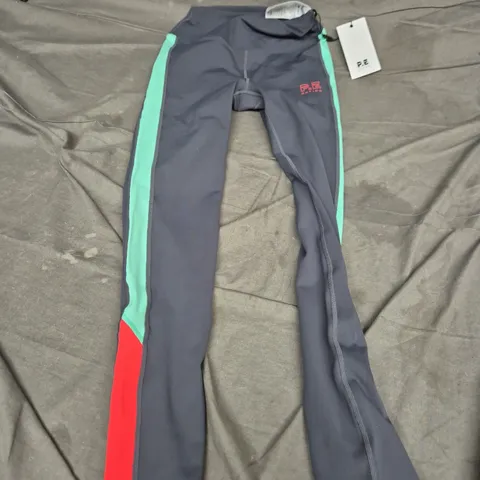 PE NATION IMPACT CB TIGHT – WOMEN’S LEGGINGS, SIZE M, DARK NAVY WITH MINT SIDE PANELS
