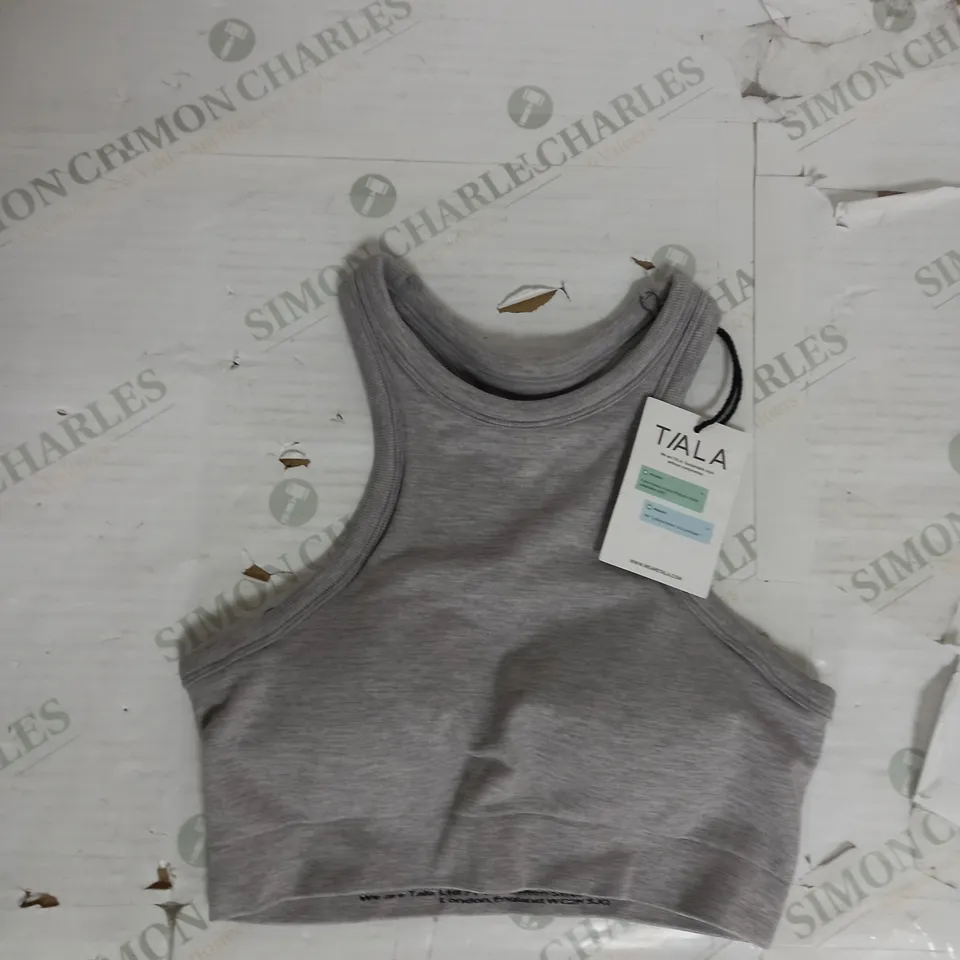TALA SCULPT SEAMLESS RIB RACER BRA IN GREY MARL SIZE S