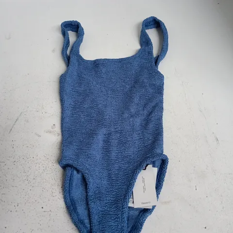 HUNZA G BLUE ONE SIZE FIT SWIMWEAR BODYSUIT