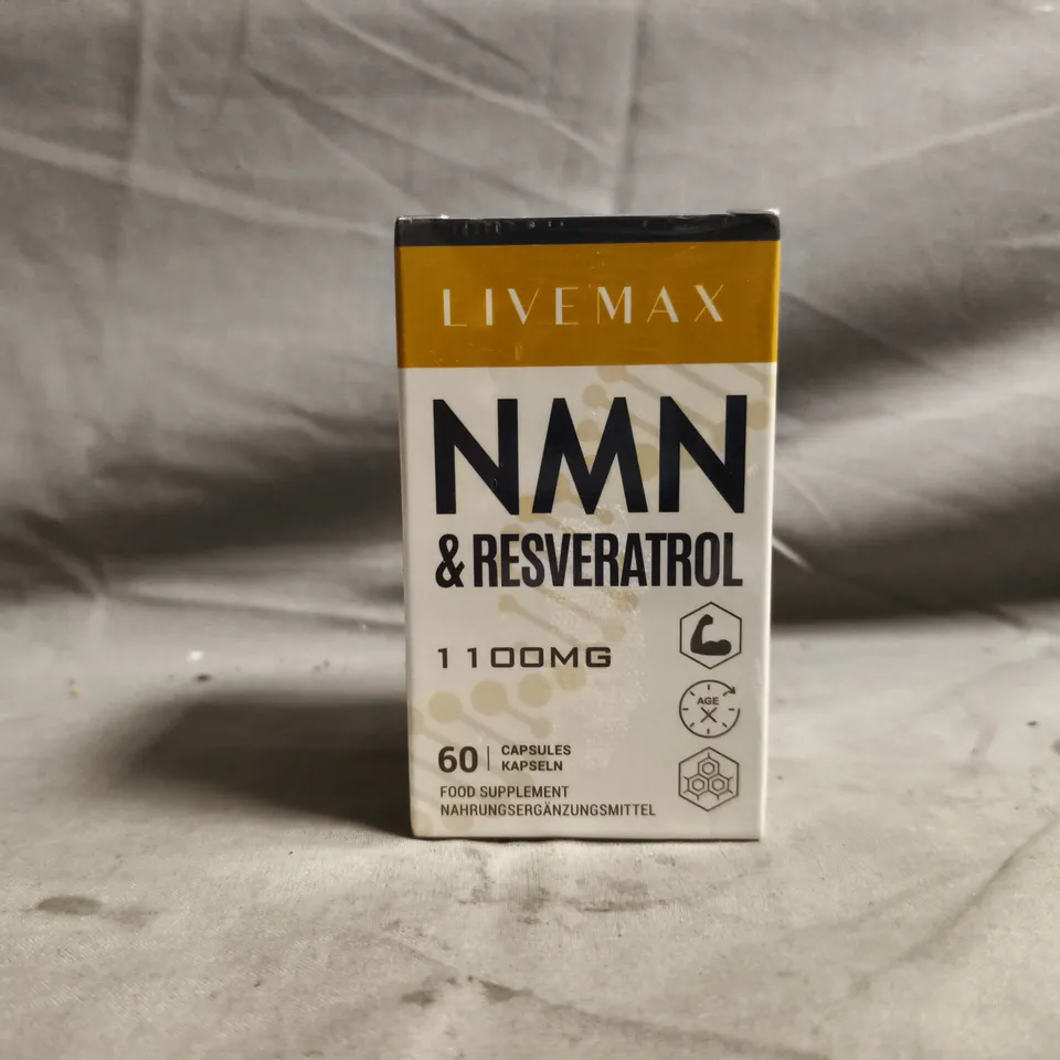 SEALED LIVEMAX NMN & RESVERATROL 1100MG FOOD SUPPLEMENT (60 CAPSULES)