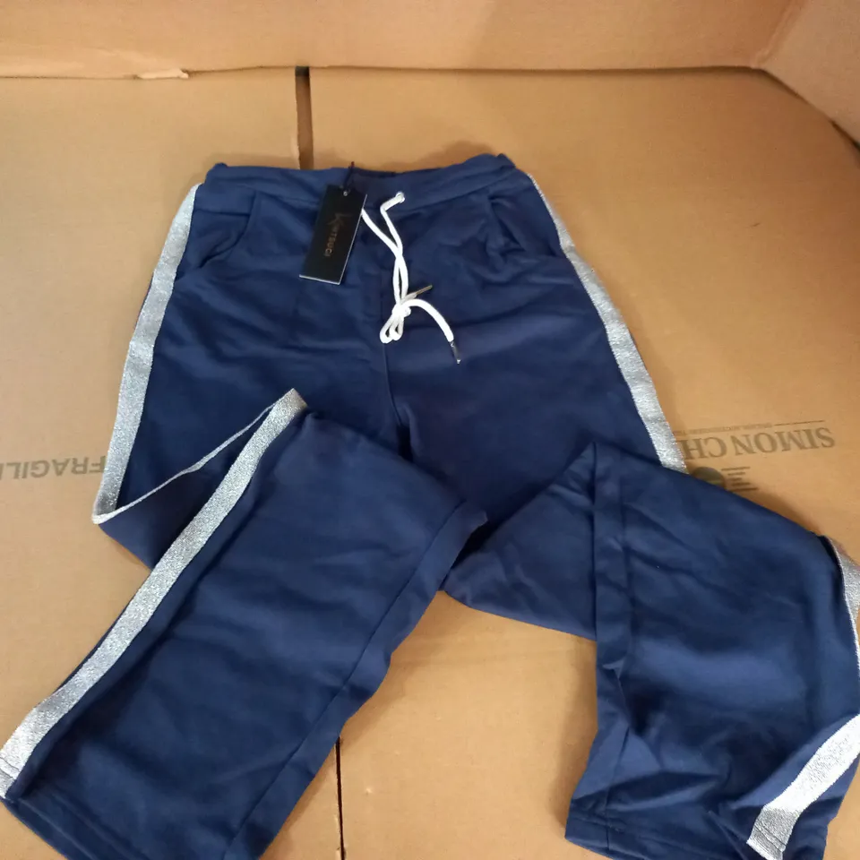 BRAND NEW KINTSUGI NAVY JOGGING BOTTOMS WITH SILVER SIDE SEAM AND POCKETS - 8