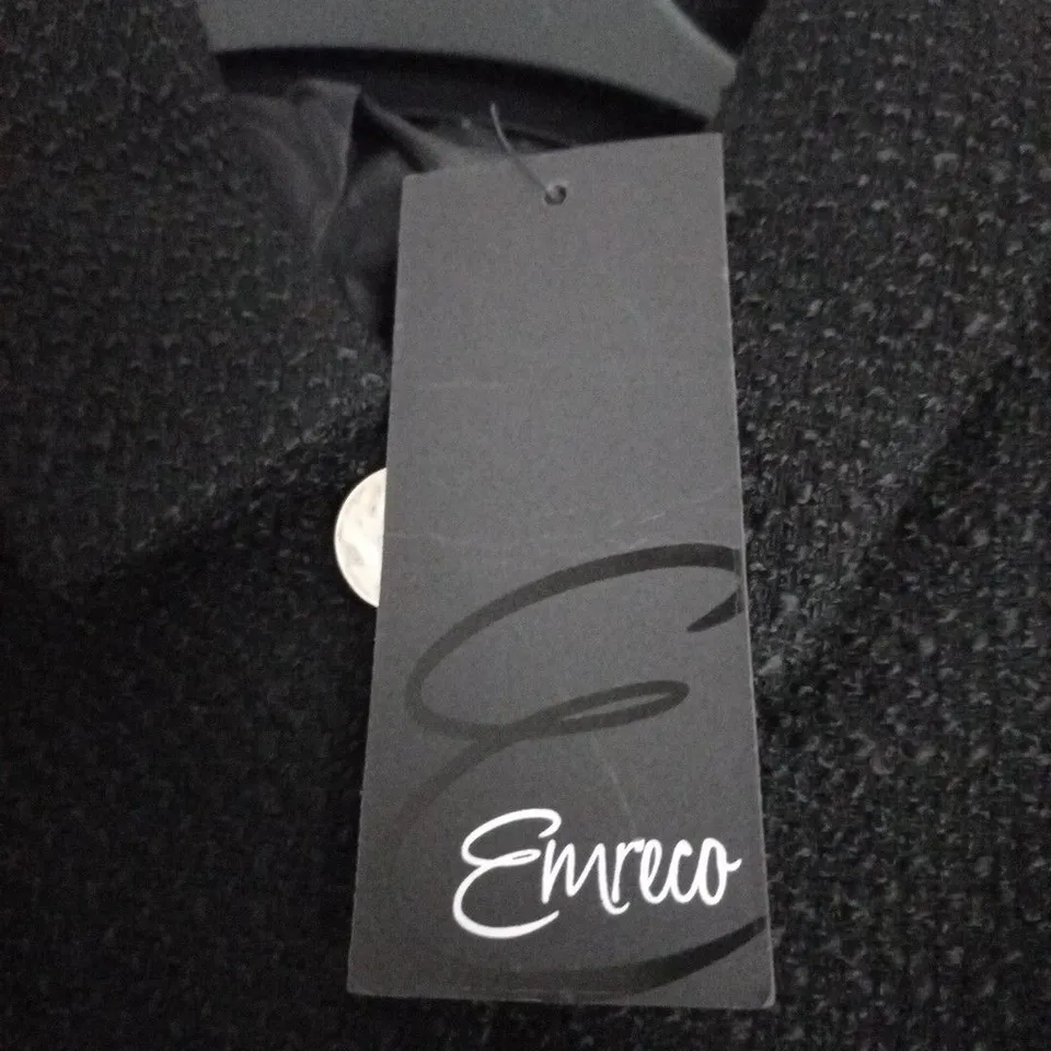 EMECO BLACK COAT, SIZE UK 16