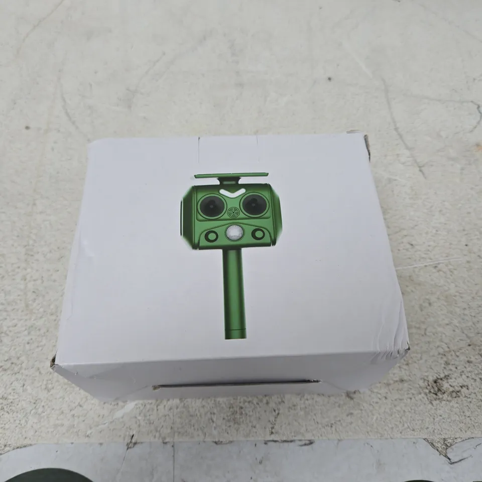 OUTDOOR SOLAR ULTRASONIC ANIMAL REPELLER – BOXED