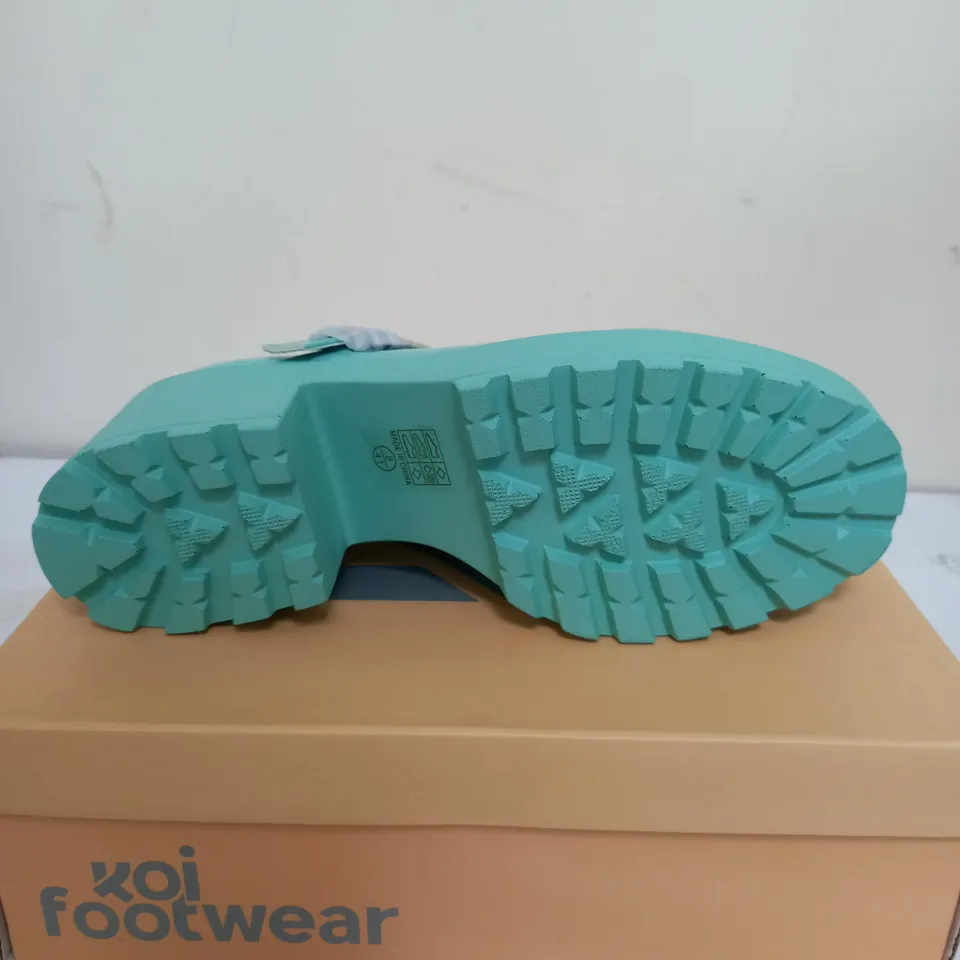 BOXED PAIR OF KOI FOOTWEAR TIRA MARY JANES FRESH MINT EDITION - SIZE 8