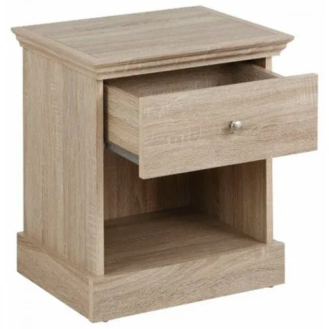 BOXED 1 DRAWER BEDSIDE TABLE , OAK 