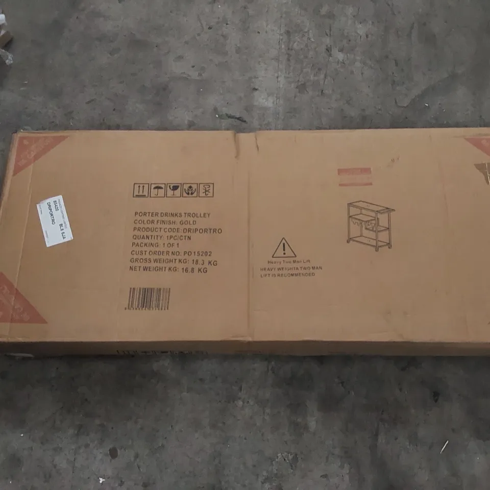BOXED PORTER DRINKS TROLLEY - GOLD (1BOX)