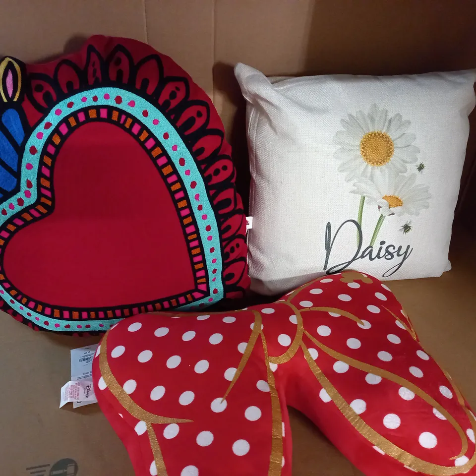 LOT OF 3 ASSORTED FILLED CUSHIONS