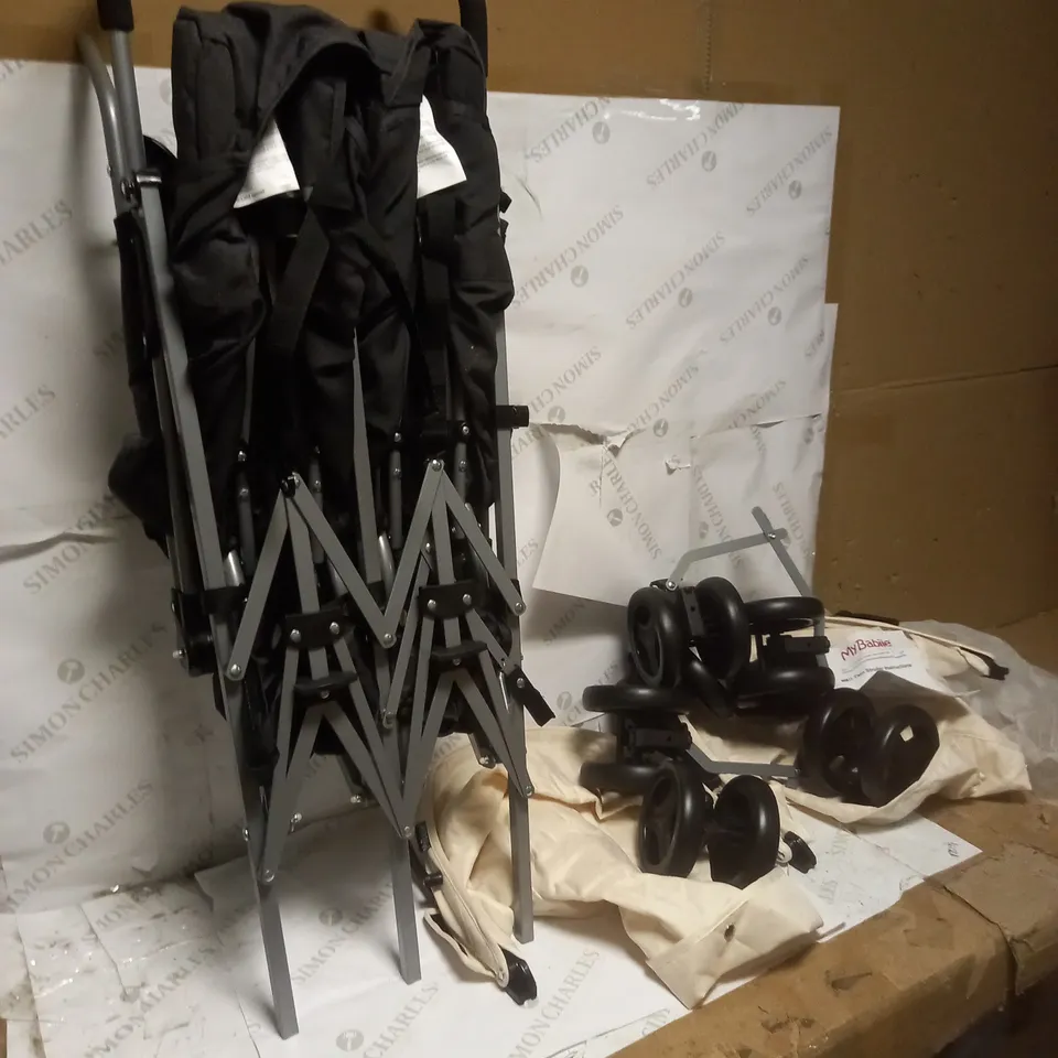 MYBABIIE CREAM MELANGE DOUBLE STROLLER - COLLECTION ONLY RRP £149.99