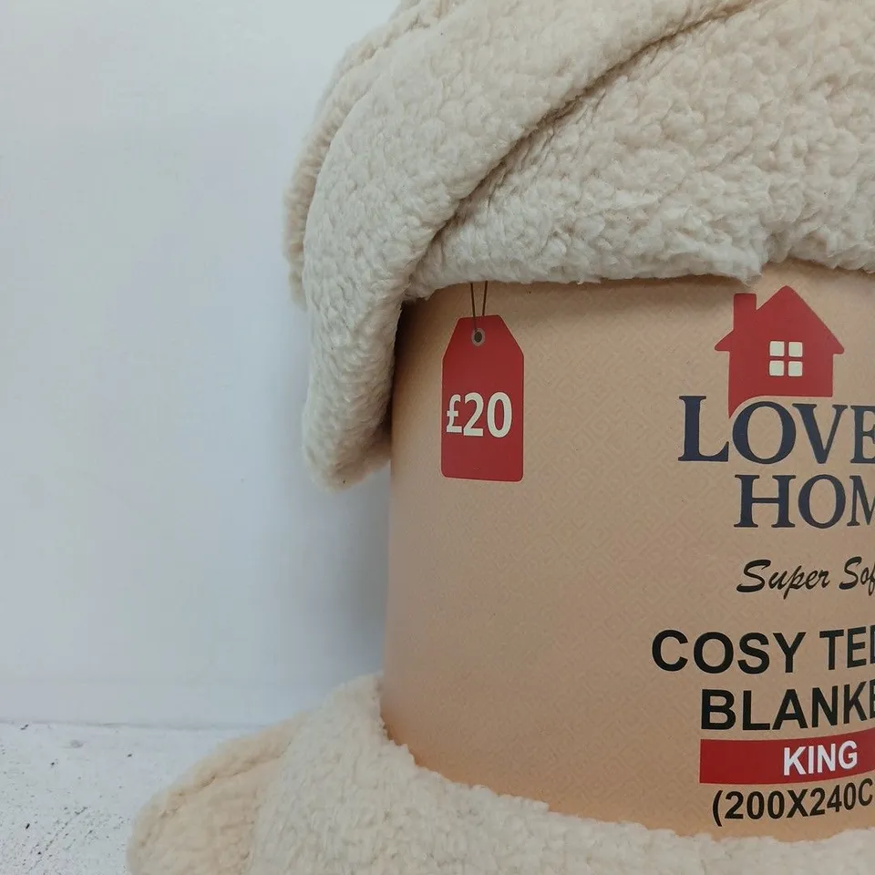 LOVES HOME COSY TEDDY BLANKET – KING (200X240 CM)