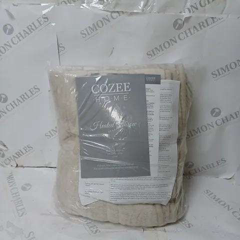BOXED COZEE HOME HEATED BLANKET IN STONE 