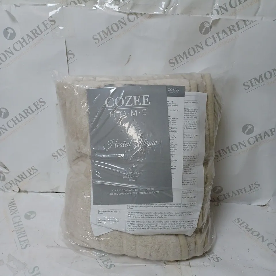 BOXED COZEE HOME HEATED BLANKET IN STONE 