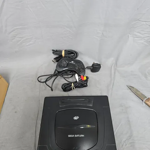 SEGA SATURN CONSOLE WITH CONTROLLER & AV CABLES