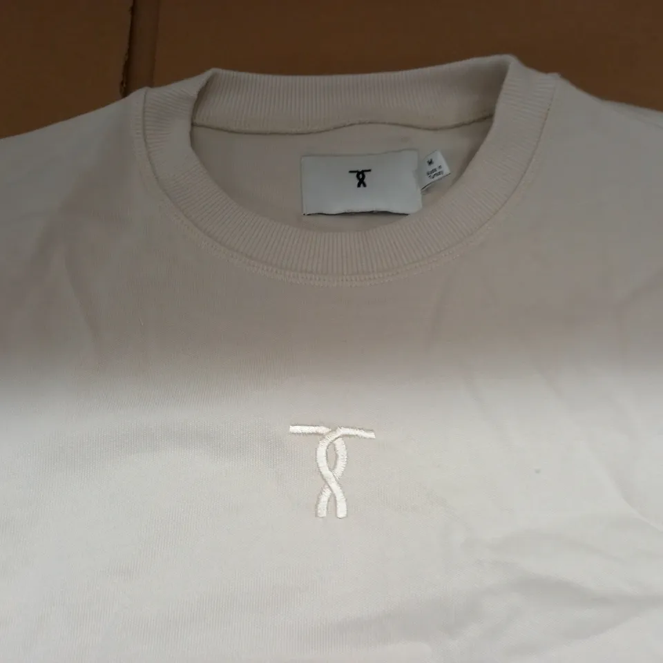 TOPSHOP PREMIUM OVERSIZED TEE IN ECRU - M