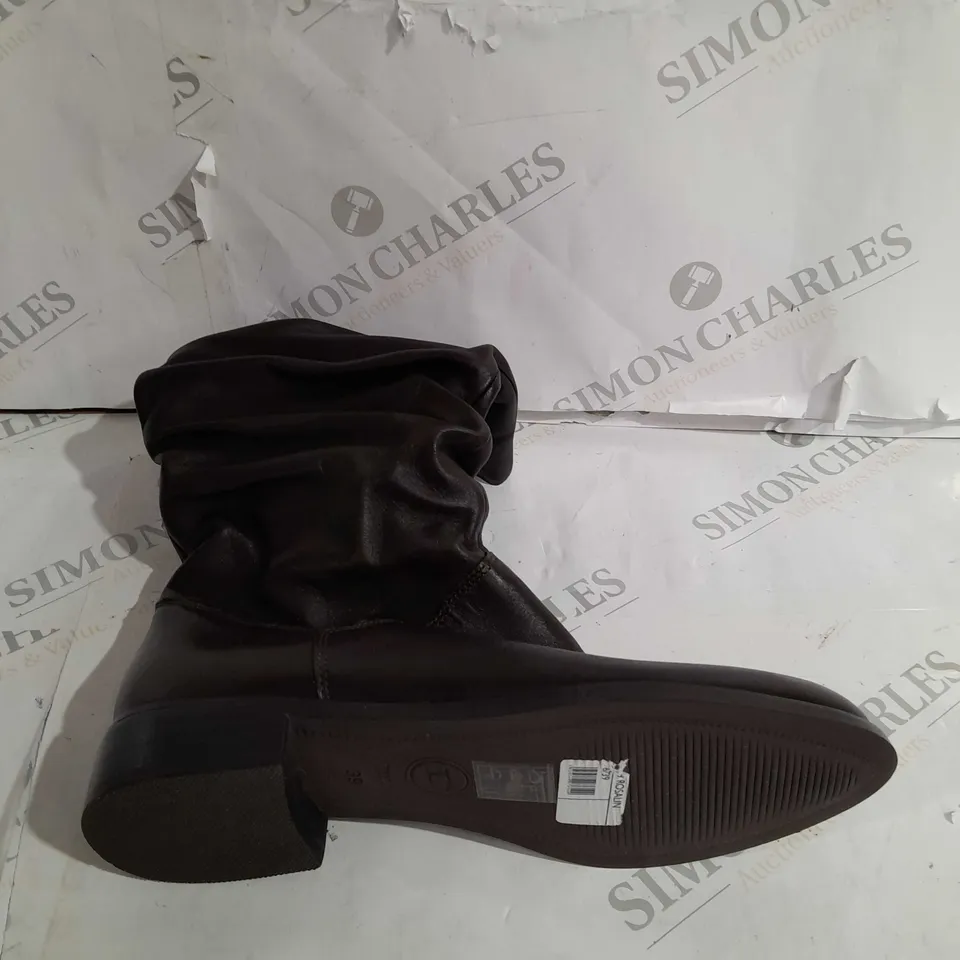 PAIR OF DUNE LONDON CALF BOOTS IN BROWN SIZE 6