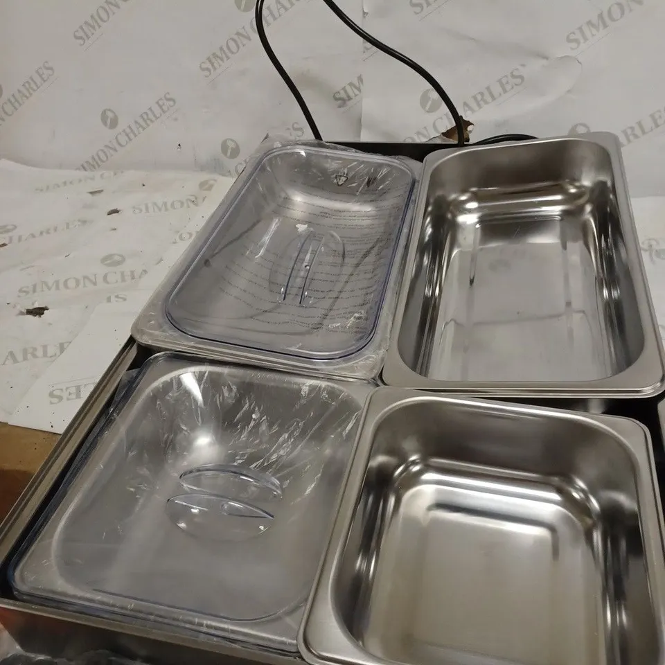 Tower T16041 Four Tray Buffet Server and Plate Warmer