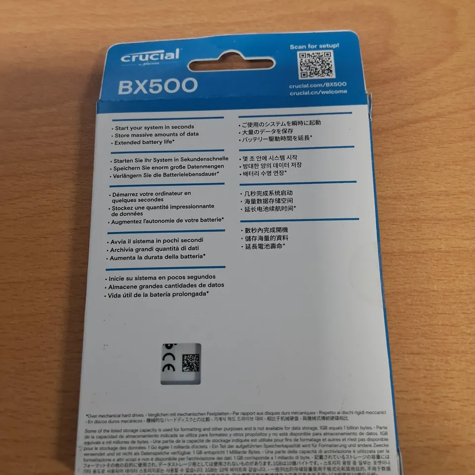 SEALED CRUCIAL SATA 2.5" SSD BX500 240GB