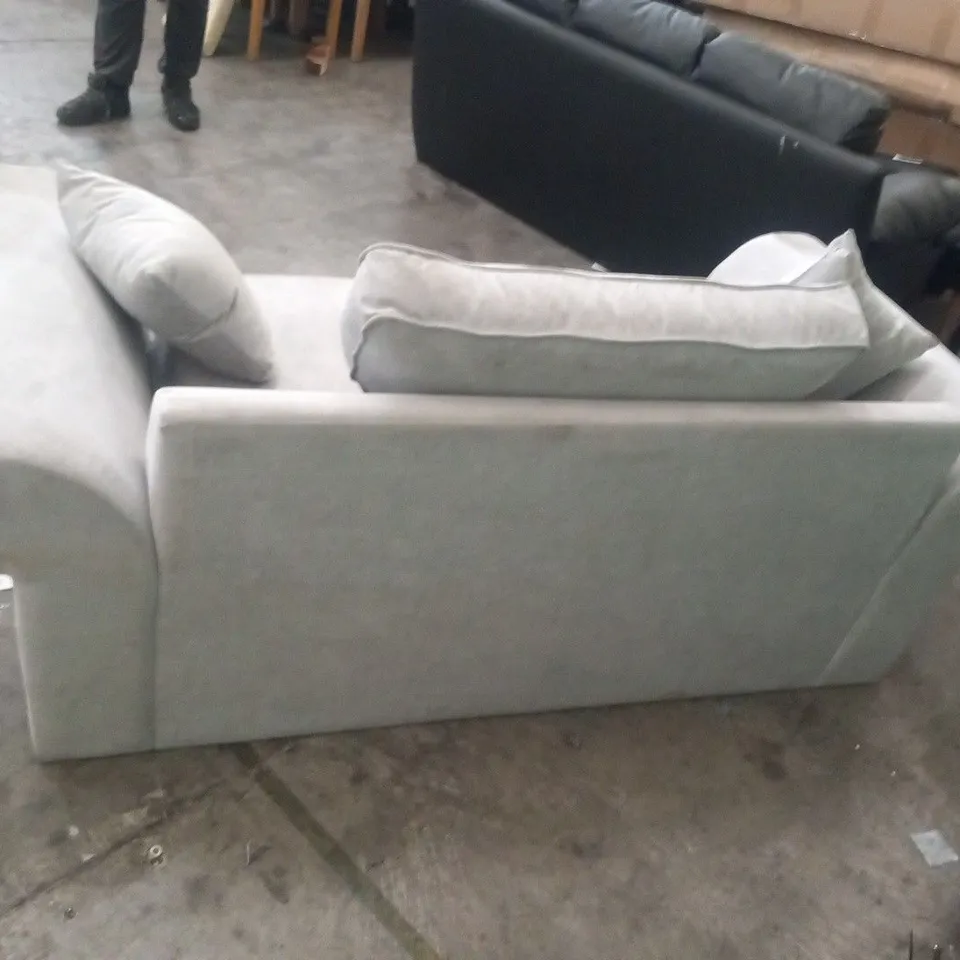 DESIGNER BEIGE FABRIC TWO SEATER SOFA