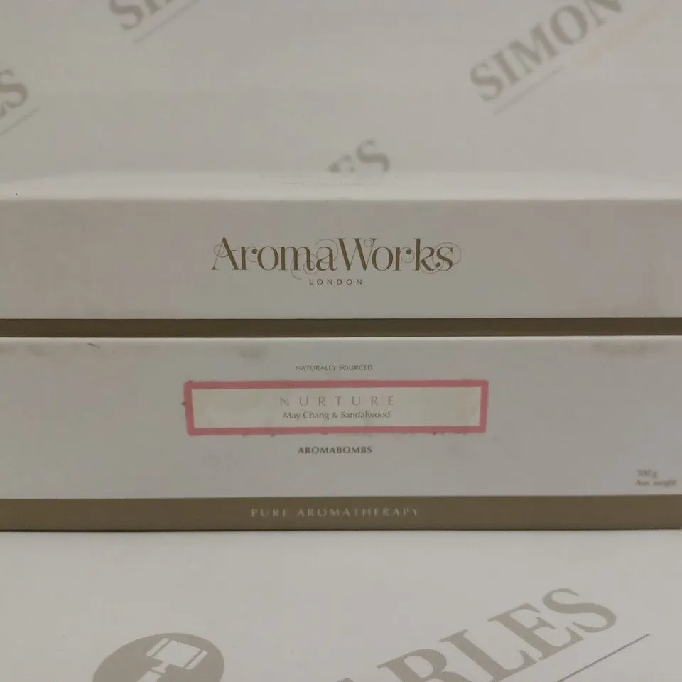 BOX OF AROMAWORKS NURTURE AROMABOMBS - MAY CHANG AND SANDALWOOD