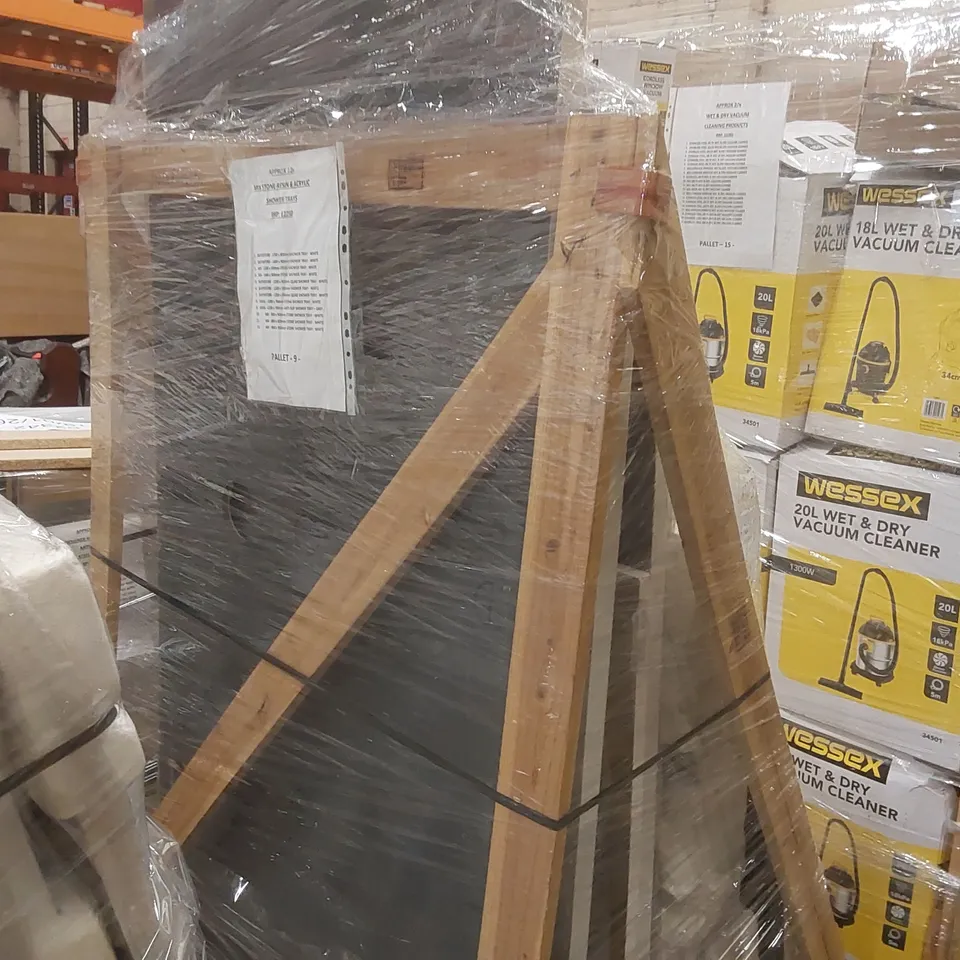 PALLET CONTAINING APPROXIMATELY 12x MIX STONE RESIN & ACRYLIC SHOWER TRAYS