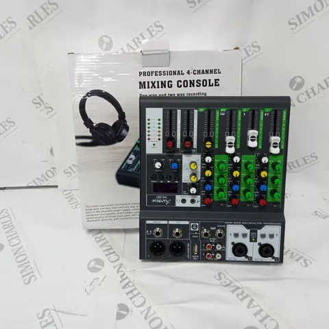 BOXED PROFESSIONAL 4-CHANNEL MIXING CONSOLE