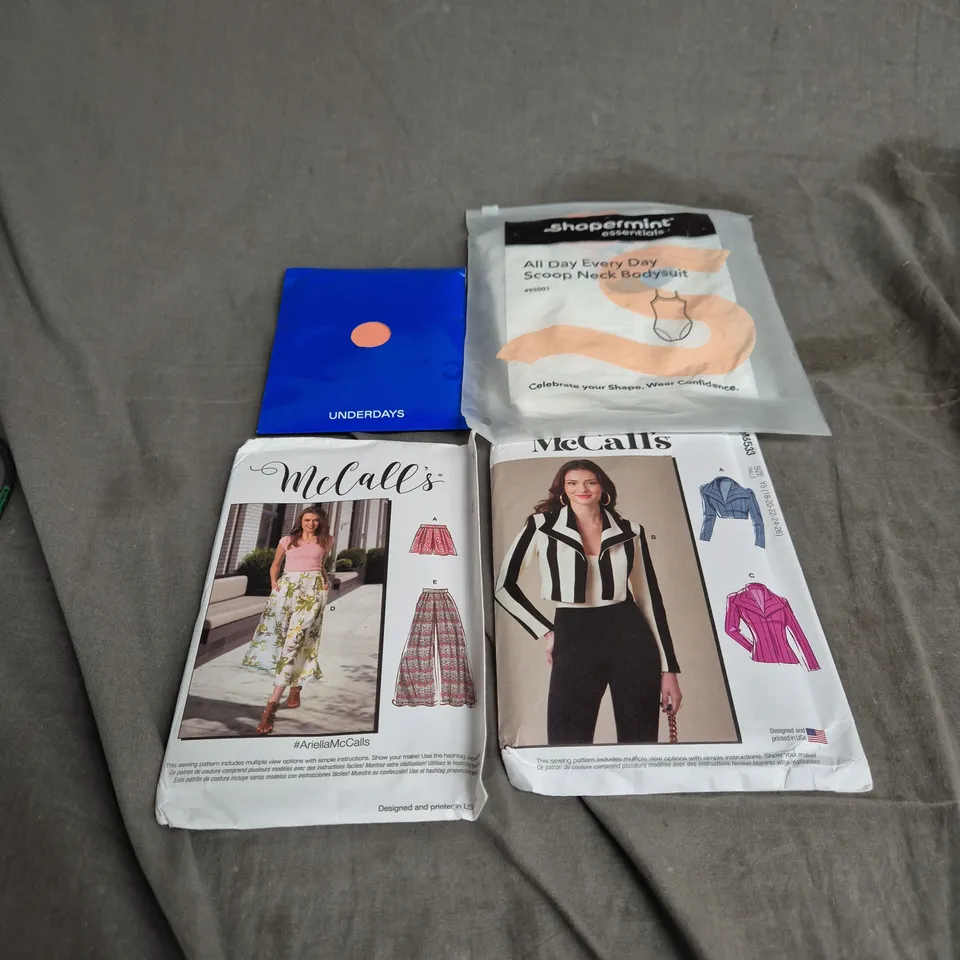 MCCALL'S SEWING PATTERN LOT – BODYSUIT #95001 AND SKIRT PATTERNS 4 ITEMS