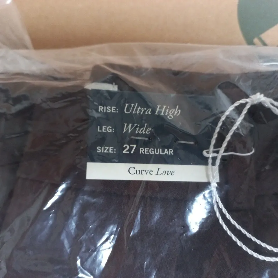 CURVE LOVE ULTRA HIGH RISE WIDE LEG PANTS - BLACK, SIZE 27 REGULAR (THE SLONE COLLECTION)
