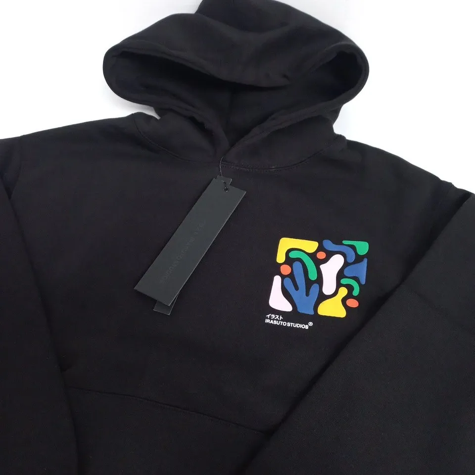 IRASUTO STUDIOS SHIKAKU FORM BLACK HOODIE - LARGE